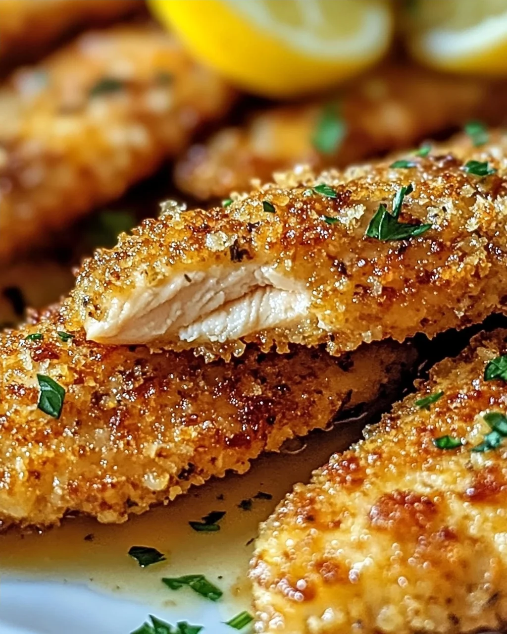 Zitronenknoblauch-Parmesan-Hähnchenstreifen schnell zubereiten