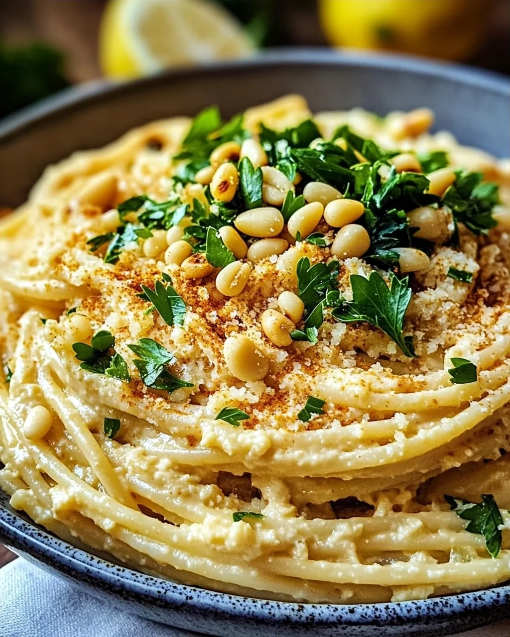 Zitronige Hummus-Pasta
