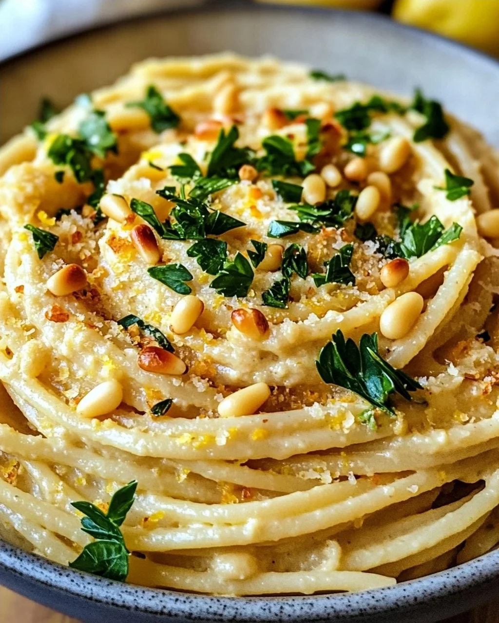 Zitronige Hummus-Pasta